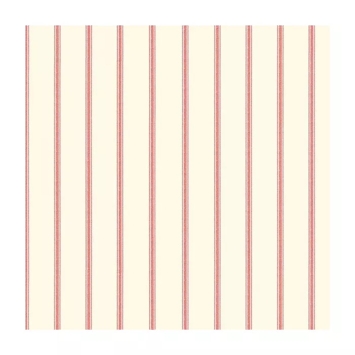 Ticking Stripe Wallpaper Red, Cream Norwall Wallcovering AB27619