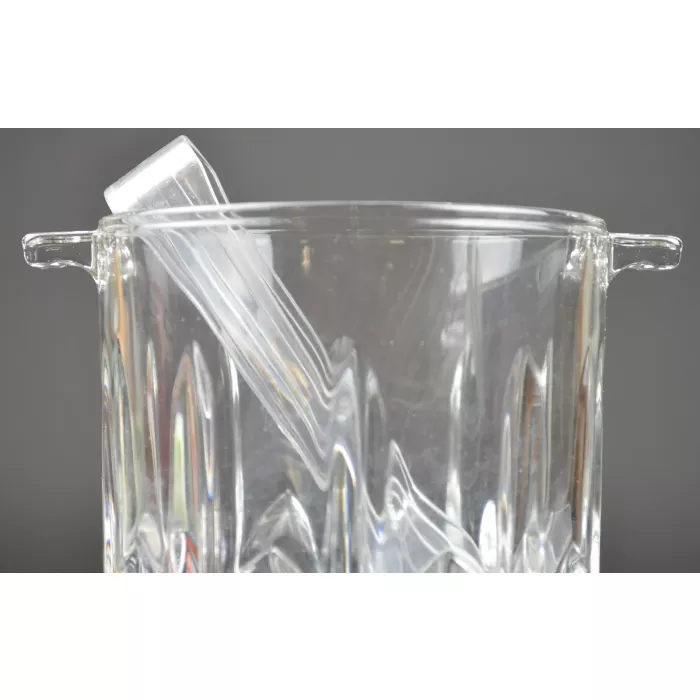 Mikasa Crystal - Wilshire Pattern - Ice Bucket With Tongs - 5.25" Tall
