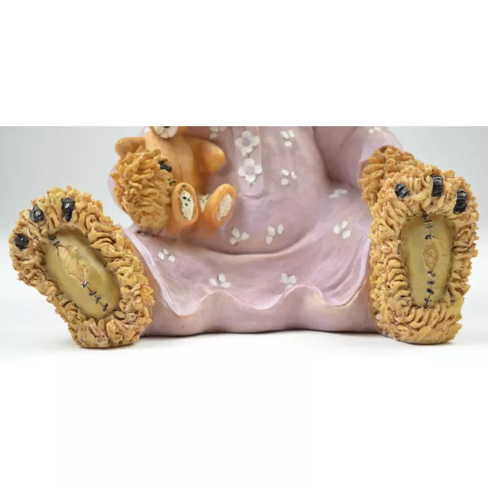 Large Mama Teddy Bear Holding Baby Bear Resin Figurine