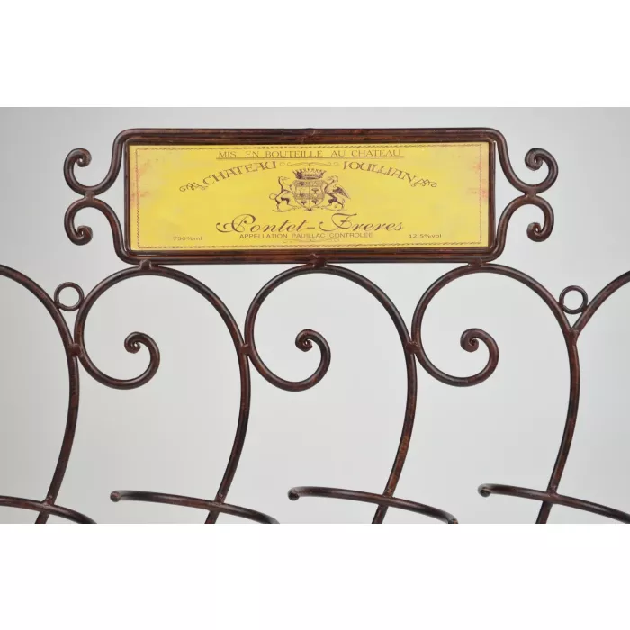 Antiqued Cast Hanging Wine Rack - 19.75" Tall