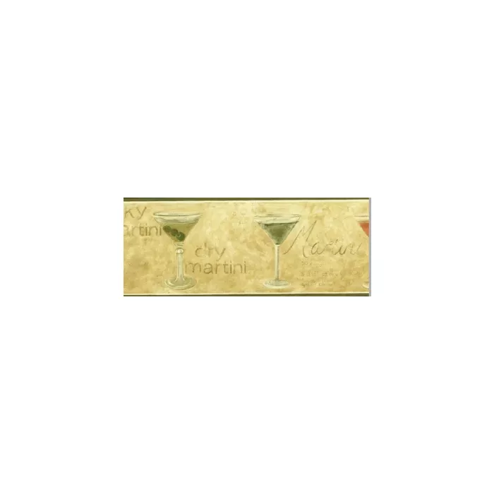 Martini Glasses Wallpaper Border - Waverly