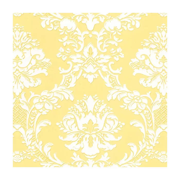 Document Damask Wallpaper Yellow, White Norwall Wallcovering SD25650