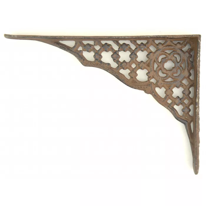 Wall Shelf Bracket - Ornate Lattice Pattern - Cast Iron - 6.625" Long