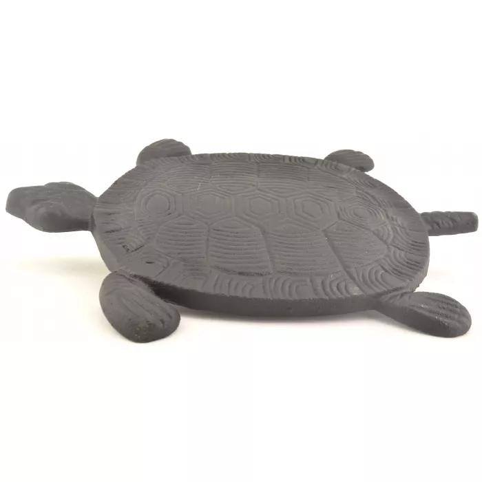 Decorative Cast Iron Turtle Yard & Garden Stepping Stone - Black - 12.75" Long