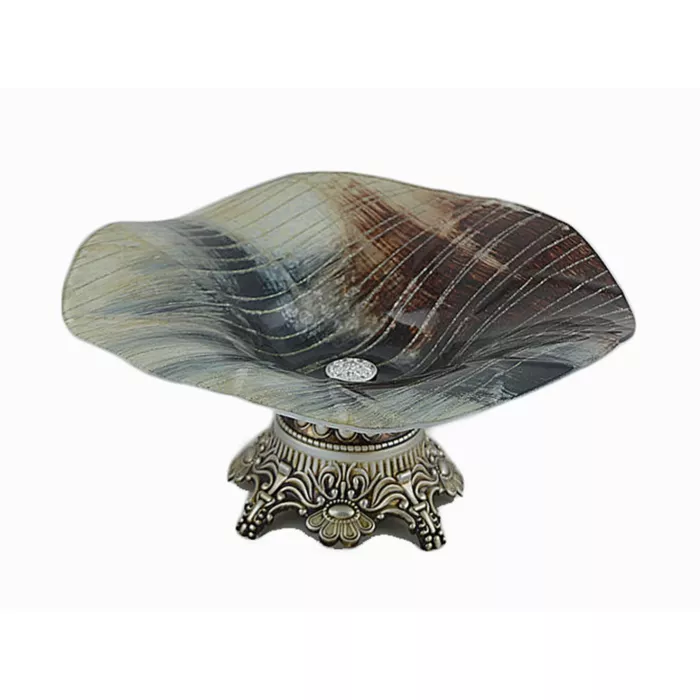 D'Lusso Designs Amalfi Design Fourteen Inch Glass Centerpiece With Base