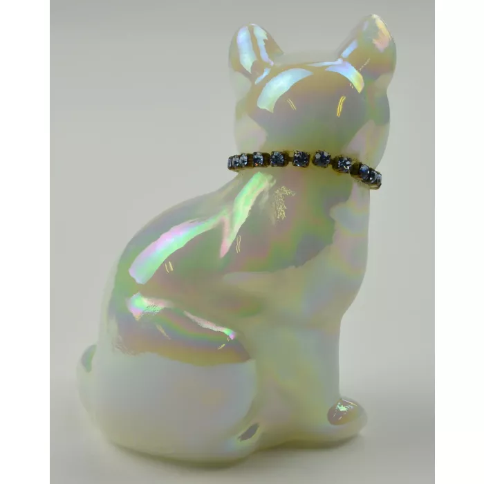 Fenton Art Glass - March Cat Figurine - Iridized (Carnival) Glass - T. Watson