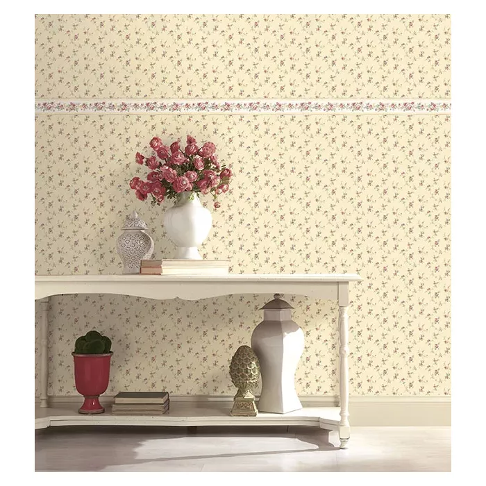 Laura's Trail Wallpaper Yellow, Pink, Purple, Green Norwall Wallcovering PR33808