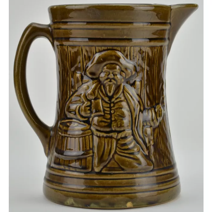 McCoy Buccaneer Pattern Vintage Beer Set - Lidded Canister, Pitcher & Six Mugs