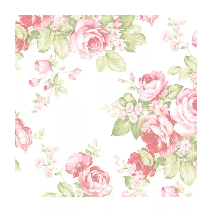Grand Floral Wallpaper Pink, Green Norwall Wallcovering AB27612