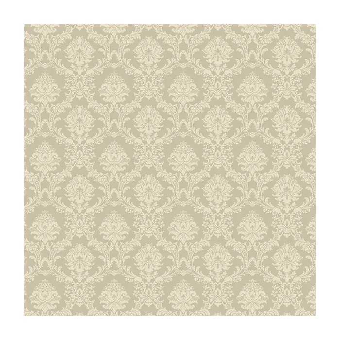 Mini Damask Wallpaper Cream, Metallic Gold Norwall Wallcovering SD36137