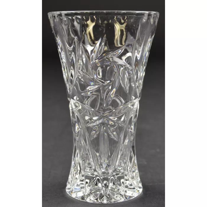 Vintage Clear Glass Pinwheel Pattern Vase - 4" Tall
