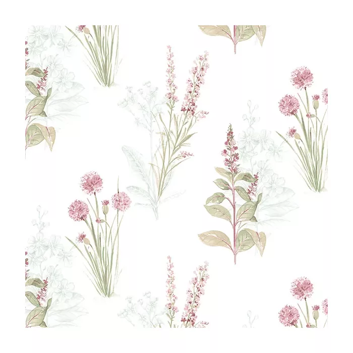 Flora Wallpaper Teal, Pink Norwall Wallcovering AB42442