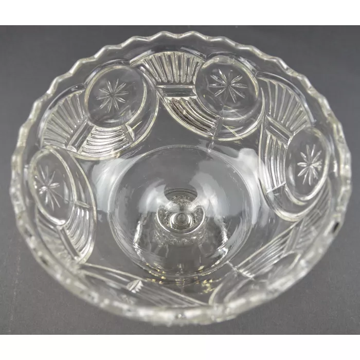 Clear Glass Horn Of Plenty Pattern Compote - 5.25" Tall