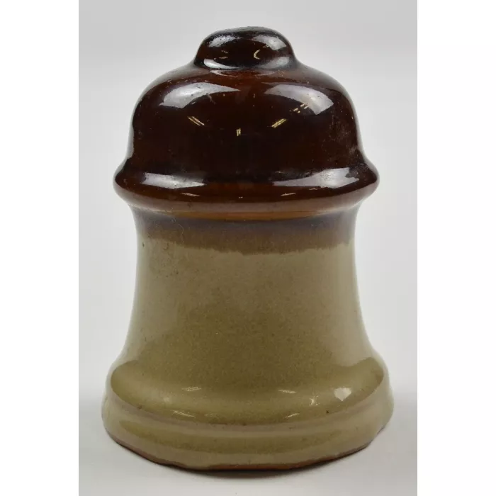 Brown & Beige Bell Shaped Ceramic Salt & Pepper Shakers - 2.75" Tall