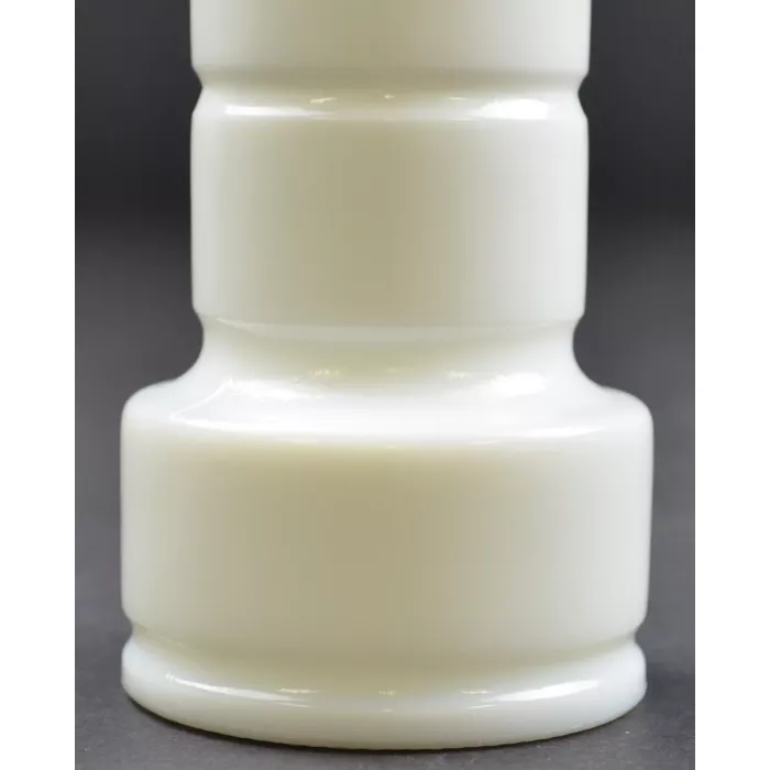 Vintage Milk Glass Stacked Ring Pattern Flower Vase - 6.75" Tall