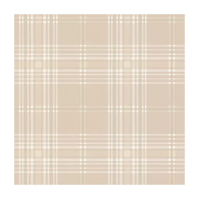 Chic Plaid Wallpaper Beige, Green Norwall Wallcovering KV27421
