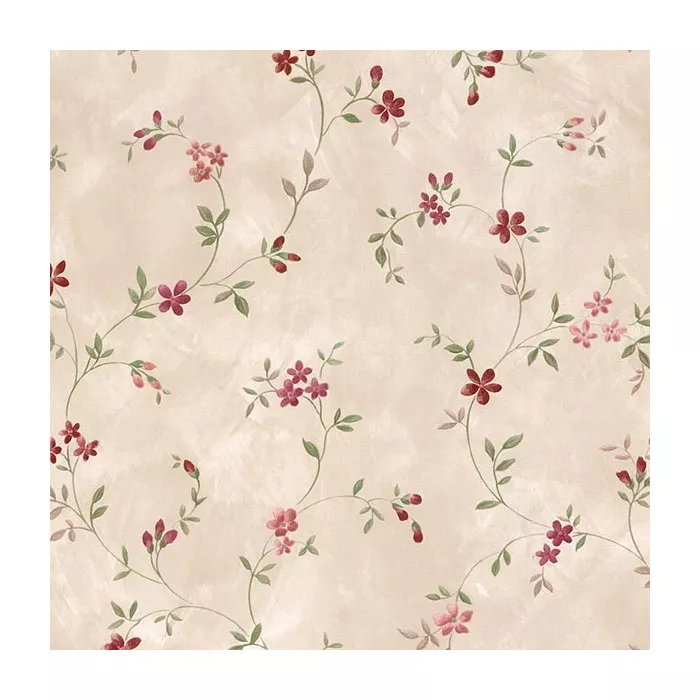 Seed Trail Wallpaper Beige, Pink, Green, Red Norwall Wallcovering HM26312