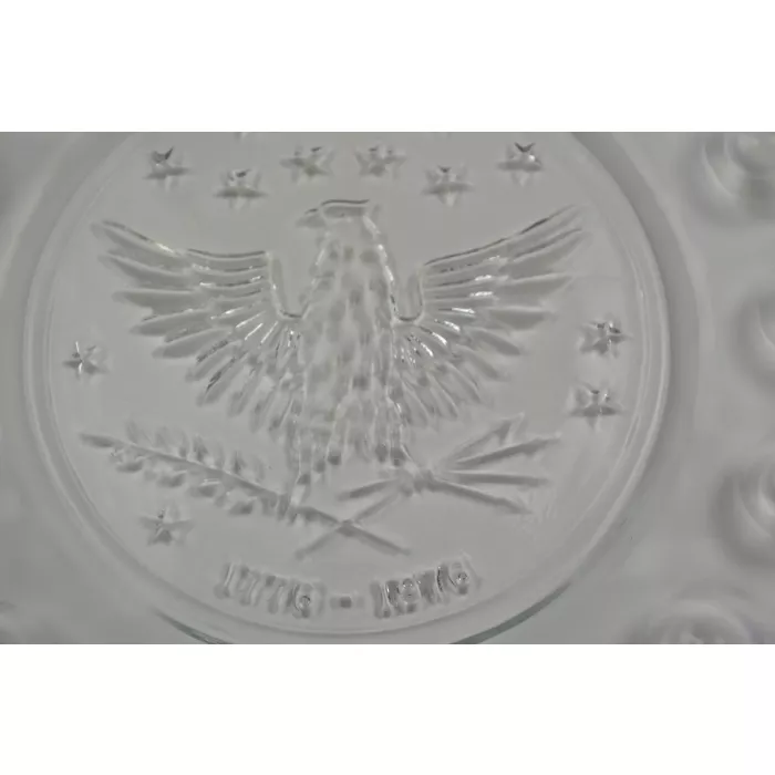 Clear Glass Bicentennial Plate - Eagle Pattern - 1776 - 1976 - 8" Round
