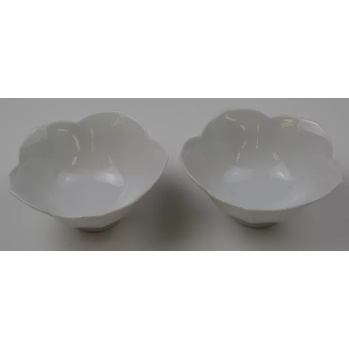 Tulip Shaped White Footed Dessert Bowl - Set Of Two
