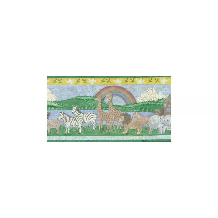 Distressed-Noahs-Ark-Wallpaper-Border