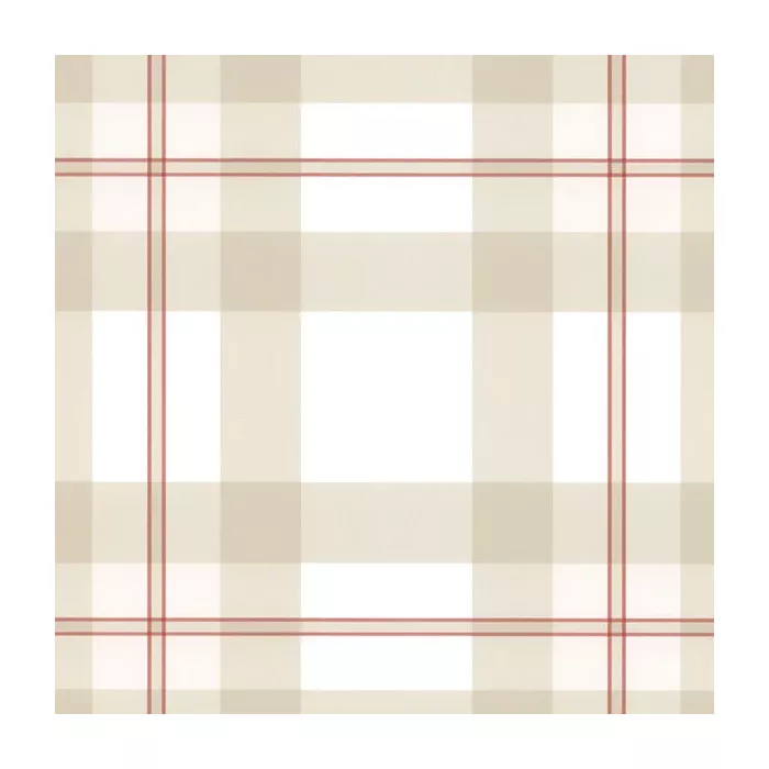 Bocconcini Plaid Wallpaper Red, Light Beige Norwall Wallcovering KB25578