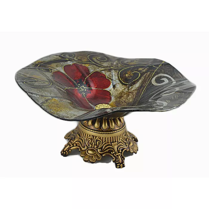 D'Lusso Designs Verona Design Fourteen Inch Glass Centerpiece With Base