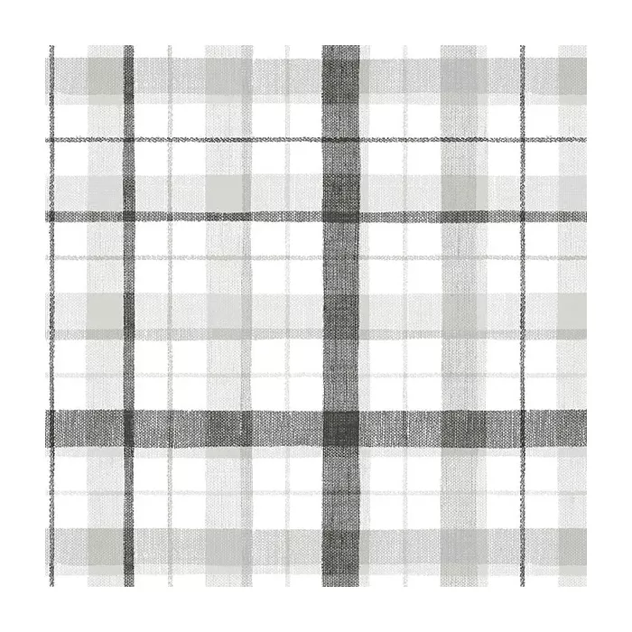 Linen Plaid Wallpaper Black, Grey Norwall Wallcovering CK36628