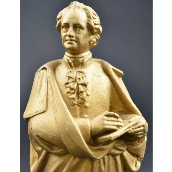 Vintage Statesmen Figurine - Gold Painted Plaster - 12.25" Tall