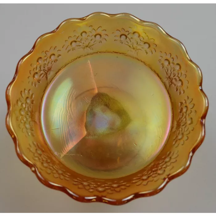 Orange Tree Marigold Pattern Scalloped Tall Sherbet - 3.125" Tall