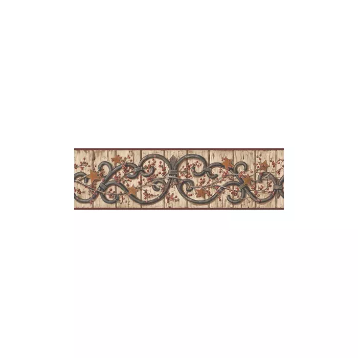 Black Iron Scroll Wallpaper Border  1 Roll