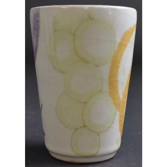 Hand Painted Fruit Pattern Pitcher And 4 Tumblers From Italy - No. 453