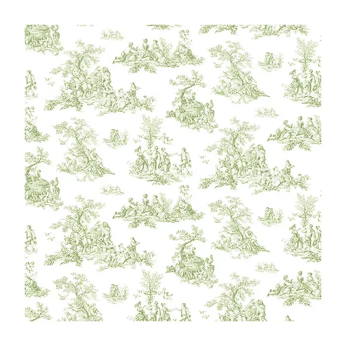 Small Toile Wallpaper Green Norwall Wallcovering PP27800