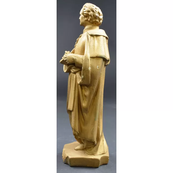 Vintage Statesmen Figurine - Gold Painted Plaster - 12.25" Tall