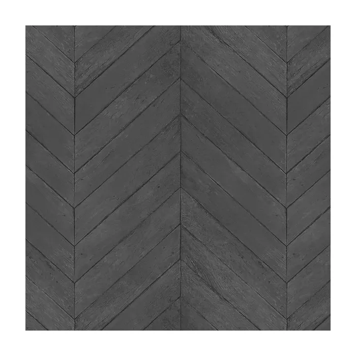 Chevron Wood Wallpaper Black, Charcoal, Pepper, Ink Norwall Wallcovering G67996