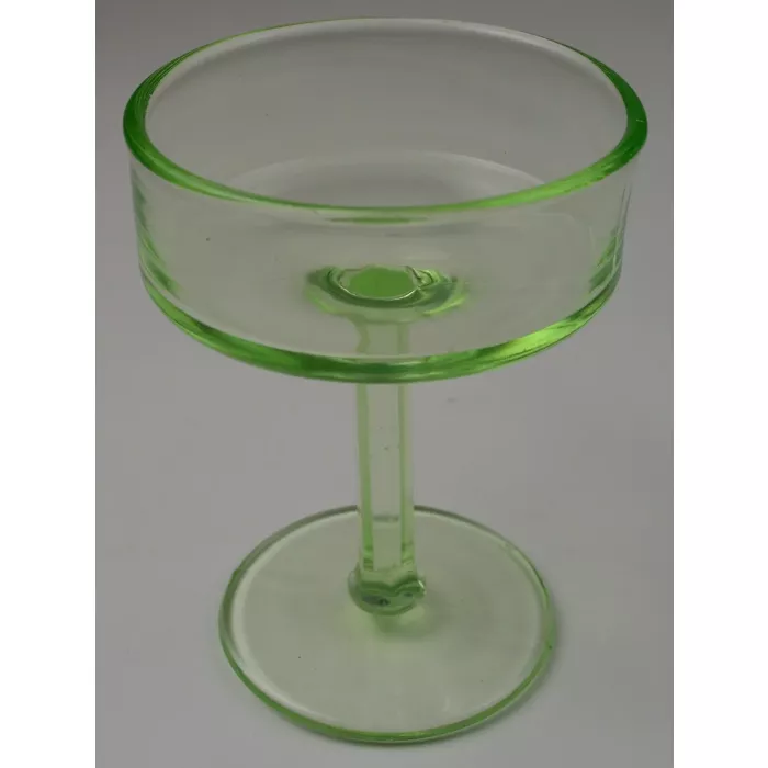 Vintage Green Depression Glass Compote - 6" Tall