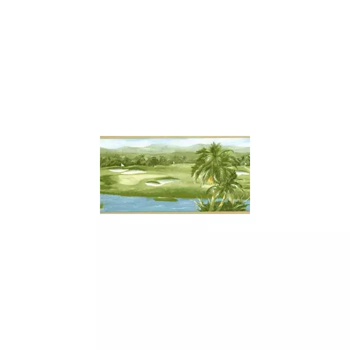 Tropical Golf Course Wallpaper Border