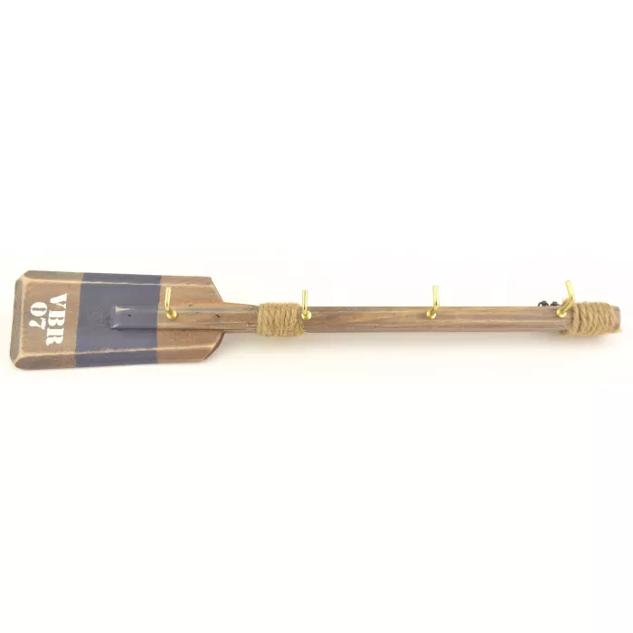 Wooden Wall Key Hook Rack Pair Of 2 - Boat Oar - 15.625" Wide