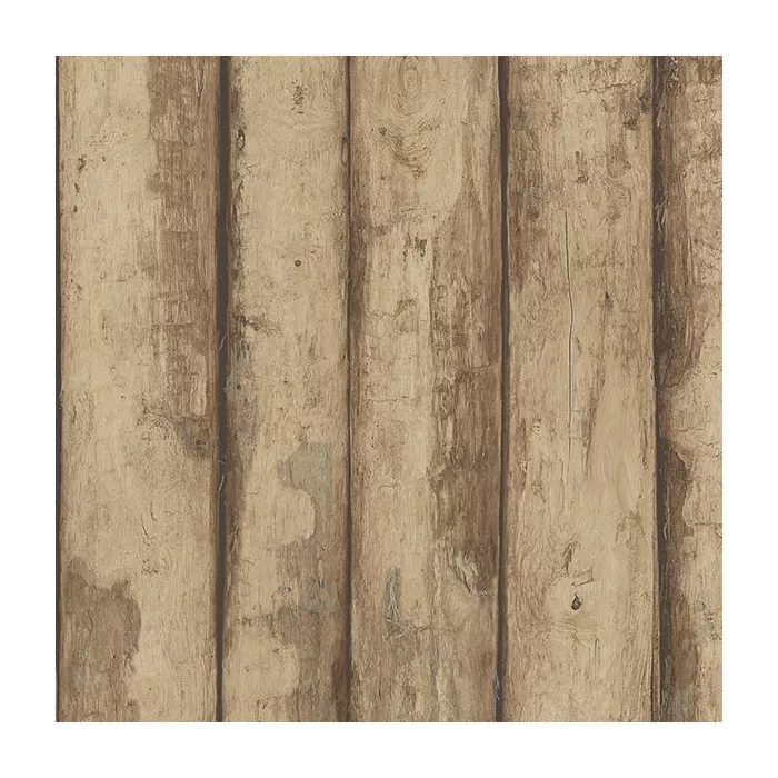 Log Cabin Wallpaper Brown, Raw Sienna, Amber, Cedar Norwall Wallcovering FH37536