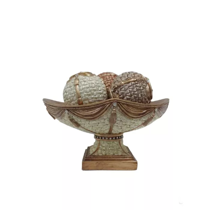 D'Lusso Designs - Drape Collection - Decorative Bowl & Orbs Set