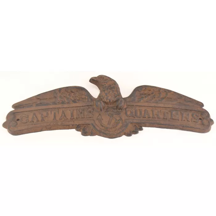 Cast Iron Indoor / Outdoor Plaque - Captain's Quarters - Rust Finish