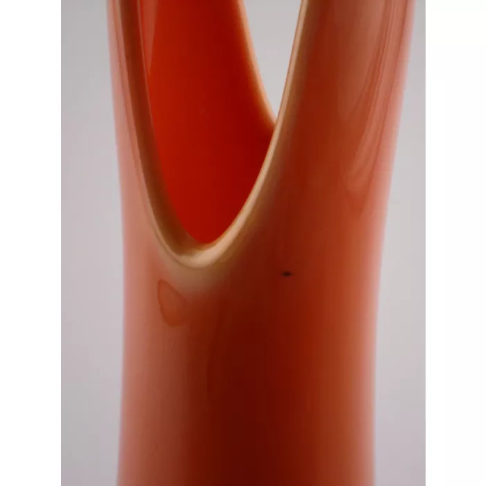 Vintage Swung Slag Stretch Vase - Orange - 17" Tall