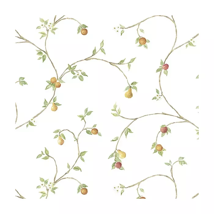 Fruit Trail Wallpaper Yellow, Red, Beige Norwall Wallcovering CK36607