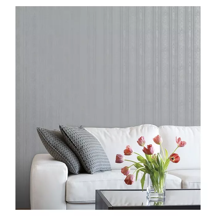 Medium Moiré Stripe Wallpaper Blue Norwall Wallcovering SK34769