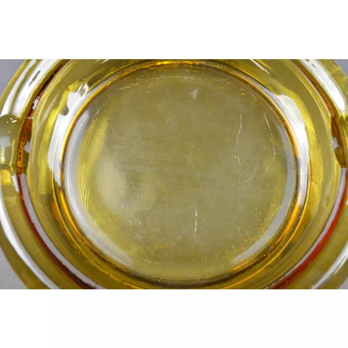 Large Amber Glass Cigar Ashtray - 7.875" Wide