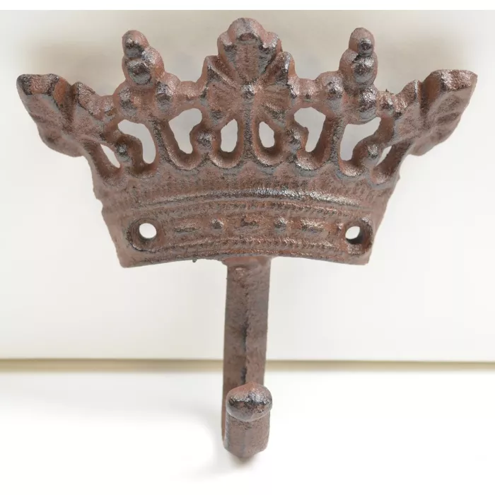 Cast Iron Wall Hook - Royal Crown Design - 5" Wide