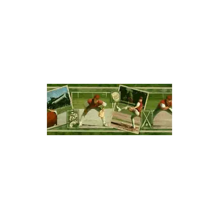 Green-Baseball-Player-Wallpaper-Border
