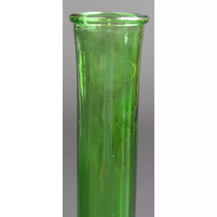 Forest Green Fluted Paneled Pattern Flower Vase - 8" Tall