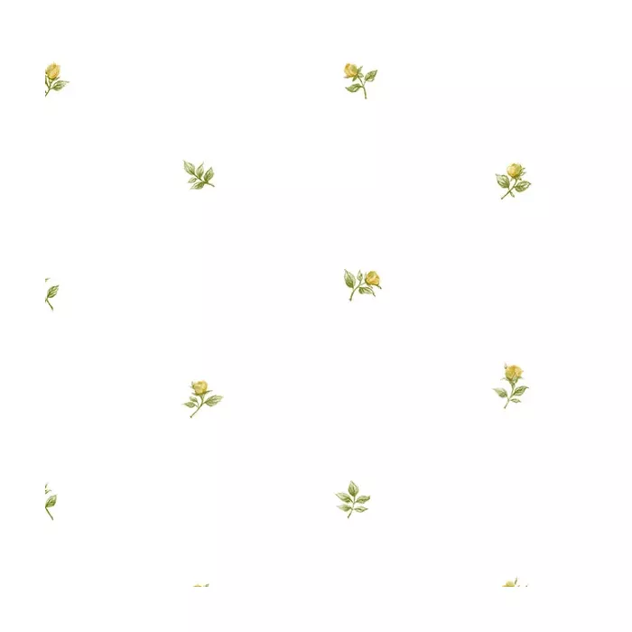 Rose Buds Wallpaper Yellow, Green Norwall Wallcovering RG35721