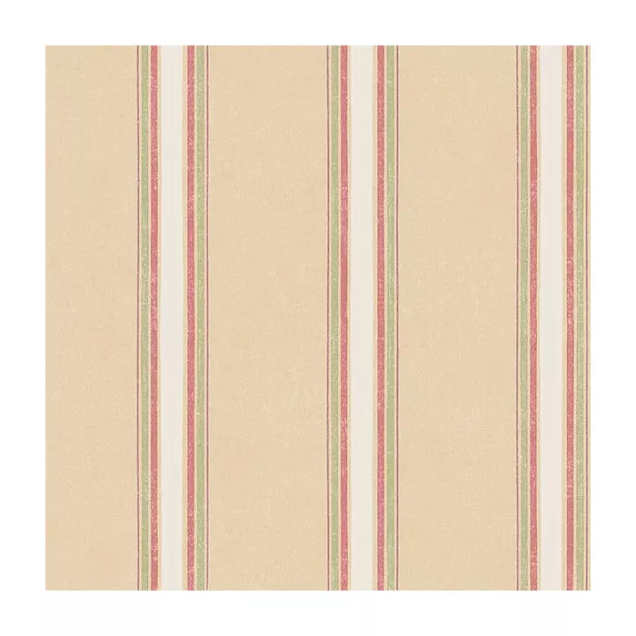 Shabby Stripe Wallpaper Beige, Red, Green Norwall Wallcovering AB42411