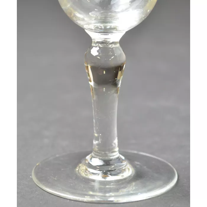 Clear Champagne Glass - Etched Vine & Ball Pattern - 6.375" Tall
